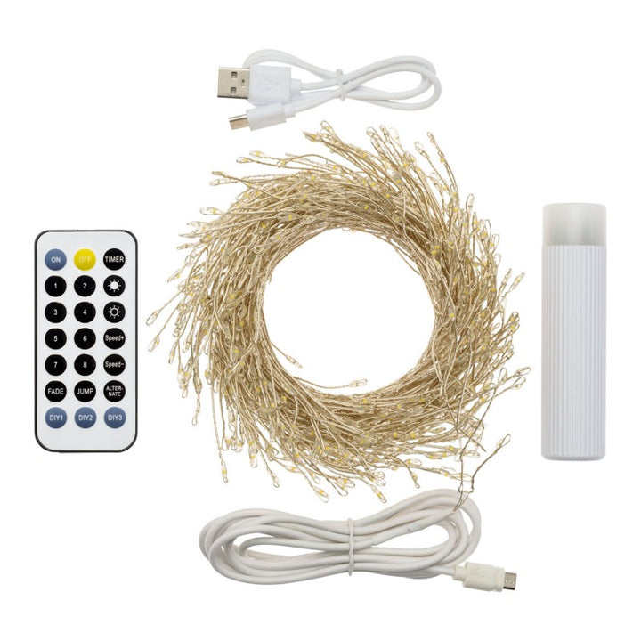 300 LED luce calda 3 m con power bank Lotti