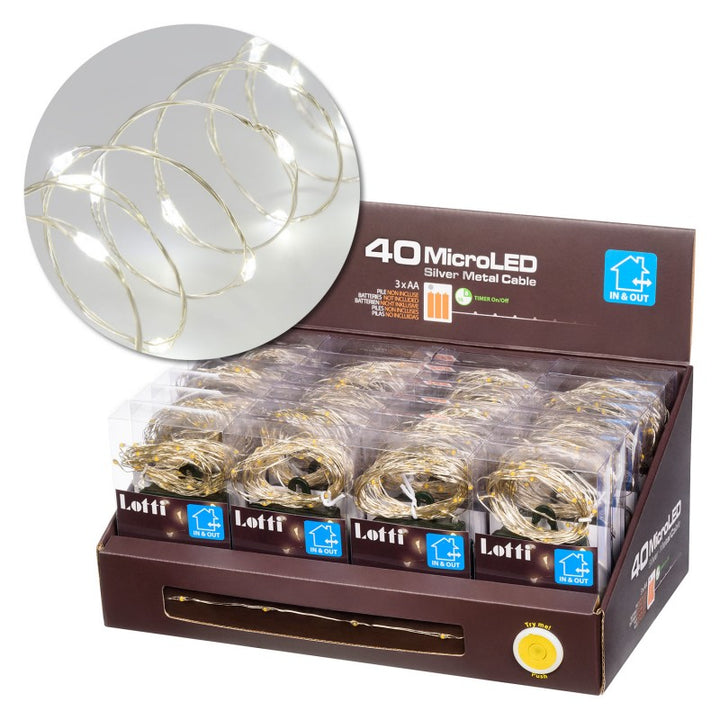 40 LED Bianco Interno/Esterno a batteria Lotti