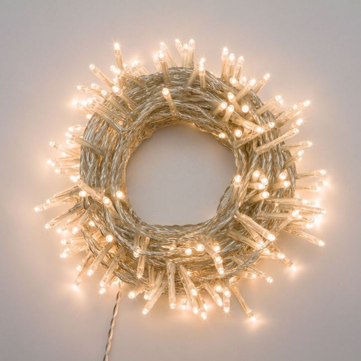 750 LED bianco caldo con cavo trasparente Lotti