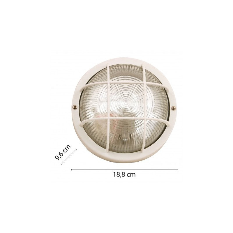 Applique Ip44 E27 tonda bianca