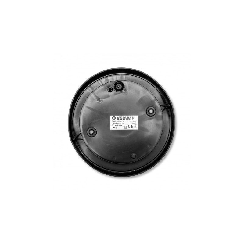 Applique Ip44 E27 tonda nera