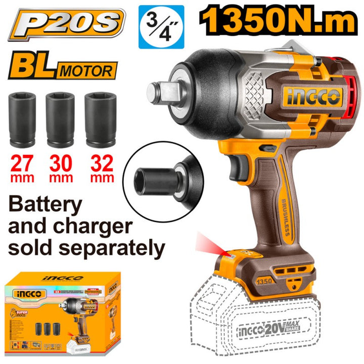 Avvitatore A Impulsi 1350nm Nudo Con 3 Bussole