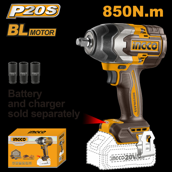 Avvitatore Ad Impulsi A Batteria 20v  Nudo 850n.m