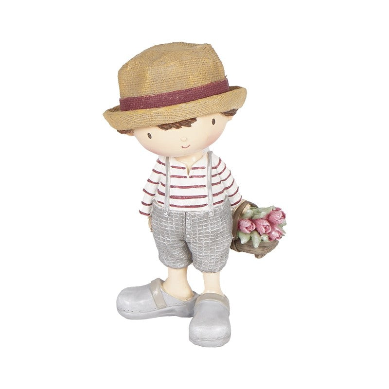 Decorazione Bambino con Fiori H18 cm