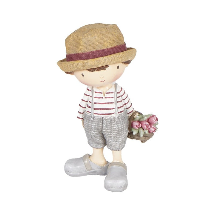 Decorazione Bambino con Fiori H18 cm