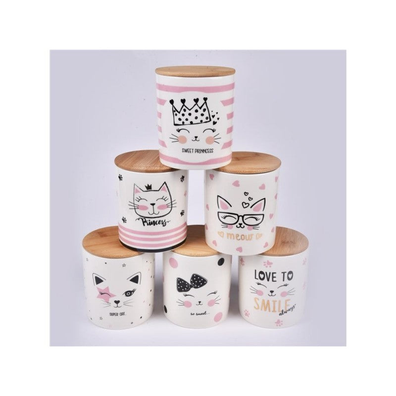 Barattolo kitty con tappo bamboo