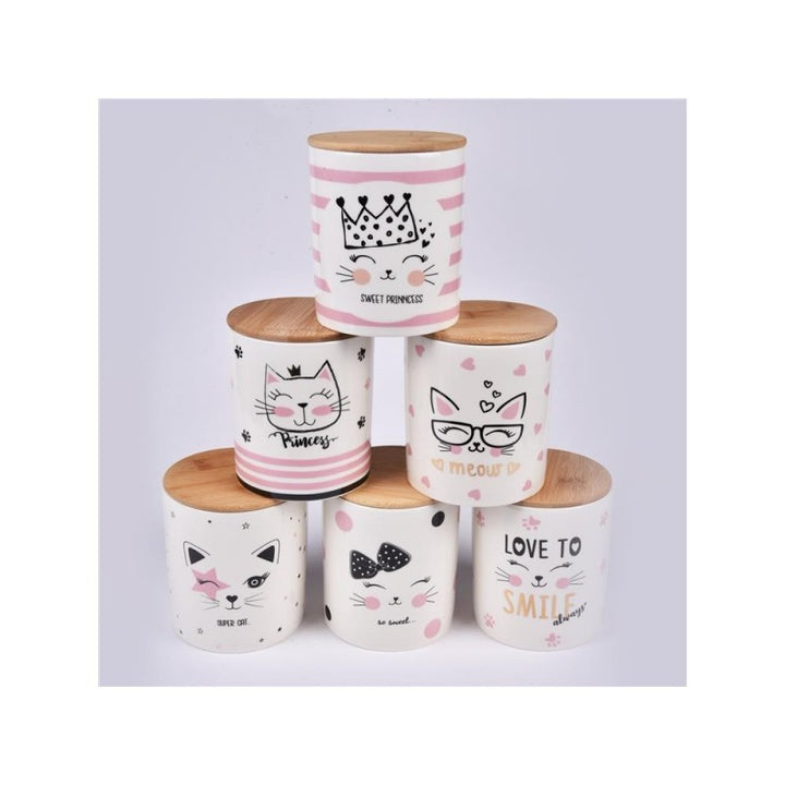 Barattolo kitty con tappo bamboo