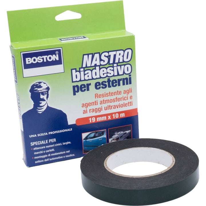 Biadesivo Nero Fissaforte per Esterni 19mmx10m