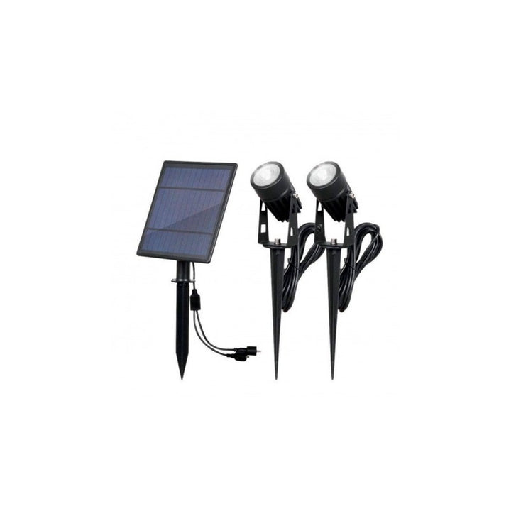 kit 2 faretti LED in alluminio a carica solare