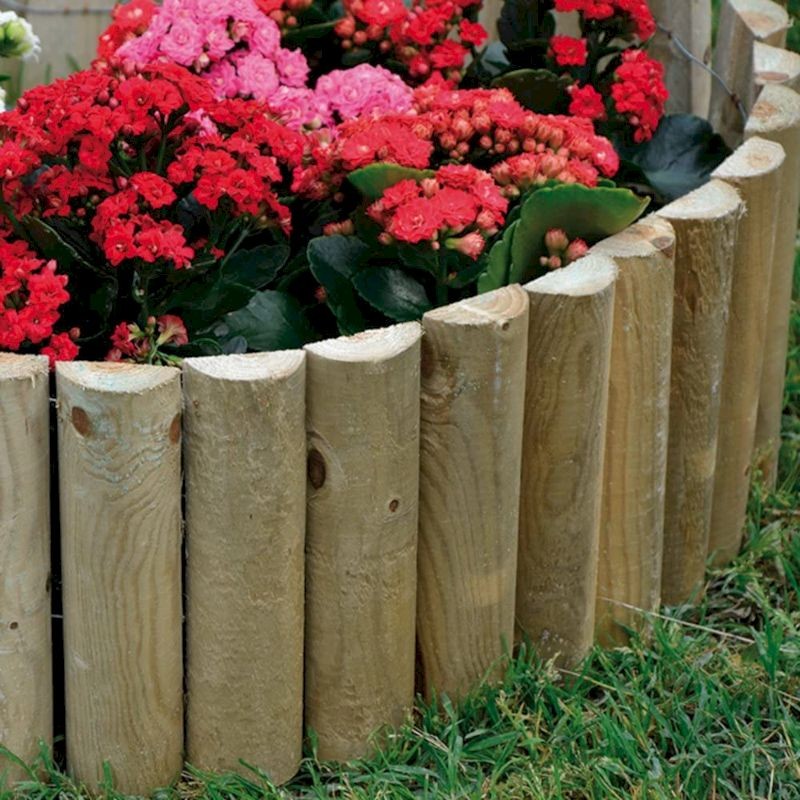 Bordura per aiuole in legno 110x5x20/35h cm Verdelook