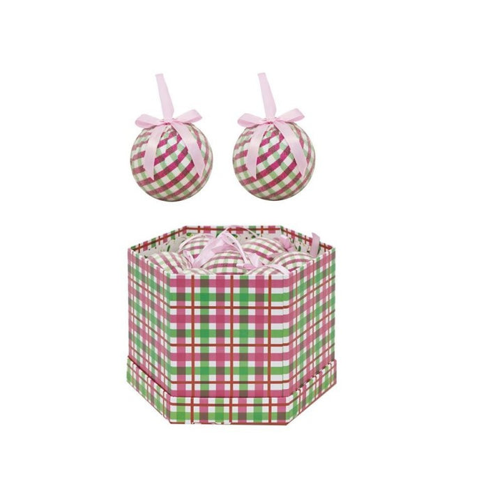 Box 14 palle di Natale Scozzese diametro 60 o 75 mm