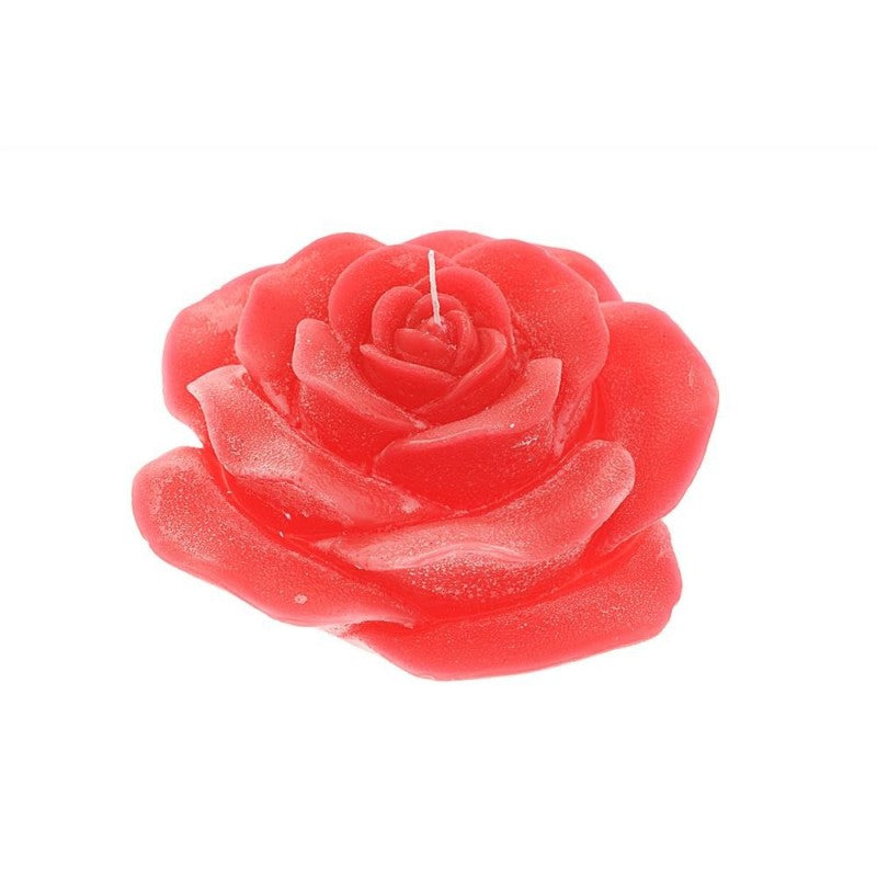 Candela rossa profumata con rosa øcm22