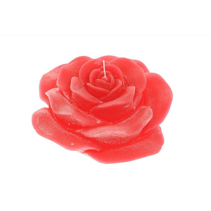 Candela rossa profumata con rosa øcm22