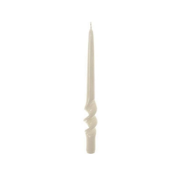 Candela spirale lucida bianca h50cm