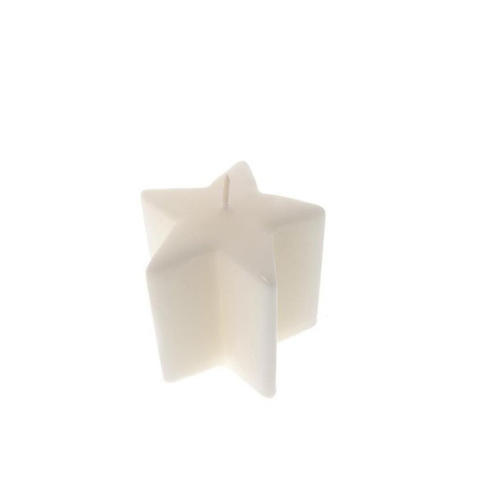 Candela stella "lucid" in cera cm 9xh. 8,5 (gr 250) colore bianco