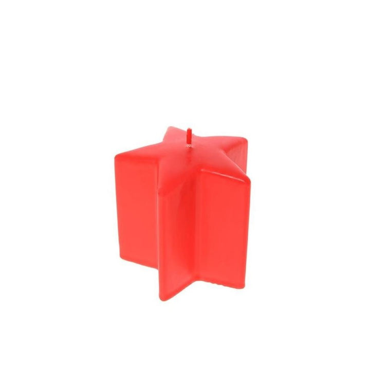 Candela stella "lucid" in cera cm 9xh. 8,5 (gr 250) colore rosso