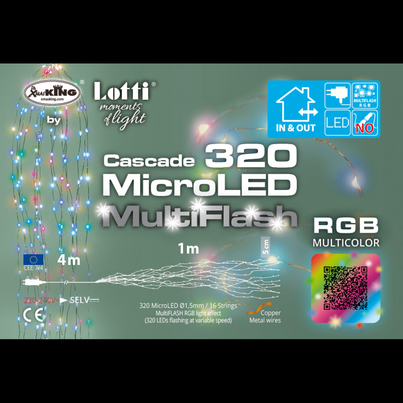 Cascata multicolor 100H con 320 microled Lotti