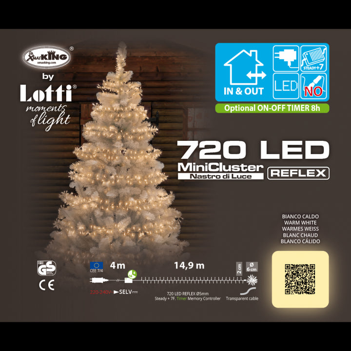 Catena 720 LED bianco caldo con controller Lotti