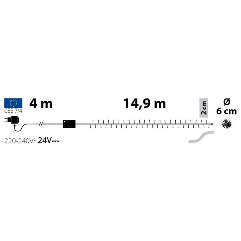 Catena 720 LED bianco caldo con controller Lotti