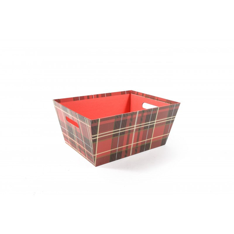 Cestino In Carta Gold Tartan
