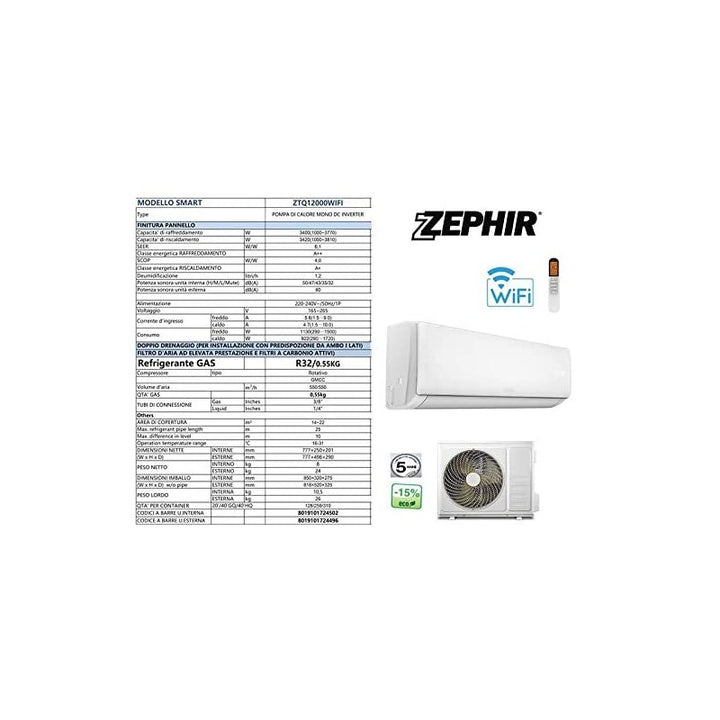 Condizionatore Inverter 9000 Btu Wifi Zephir