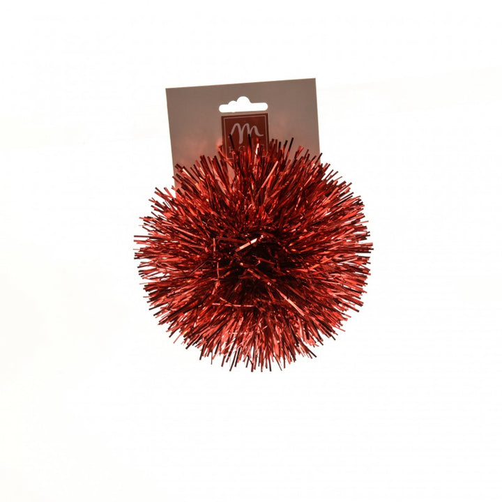 Coccarda pon pon rossa 12,5 cm
