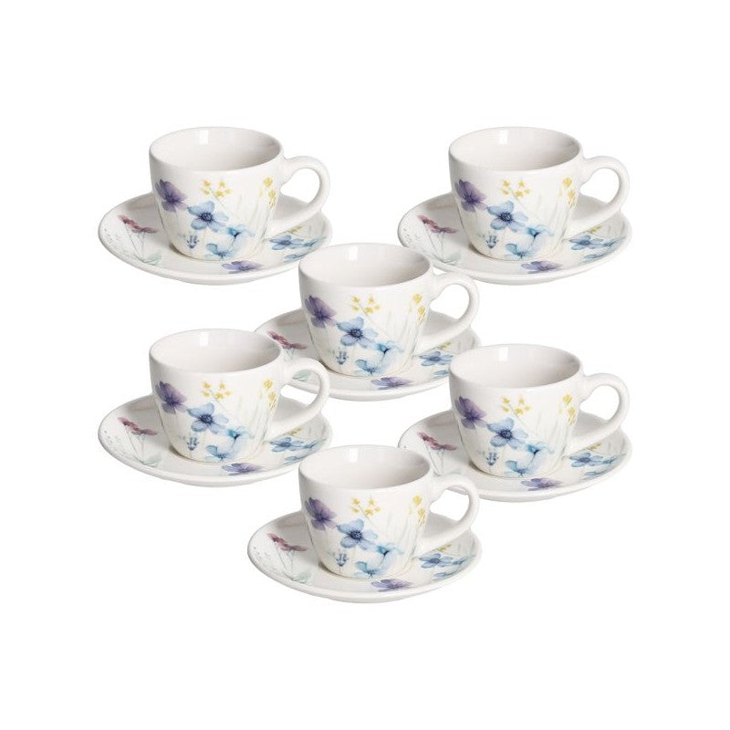 Confezione 6 Tazze Caffe' con piatto Iris Florenne | Tognana