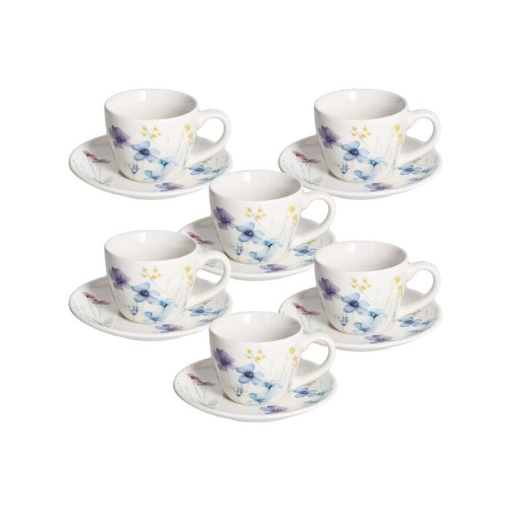 Confezione 6 Tazze Caffe' con piatto Iris Florenne | Tognana