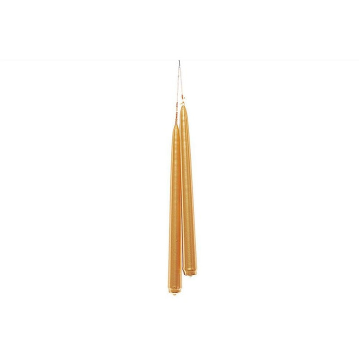 Coppia candele oro a stelo lucido cm. 25