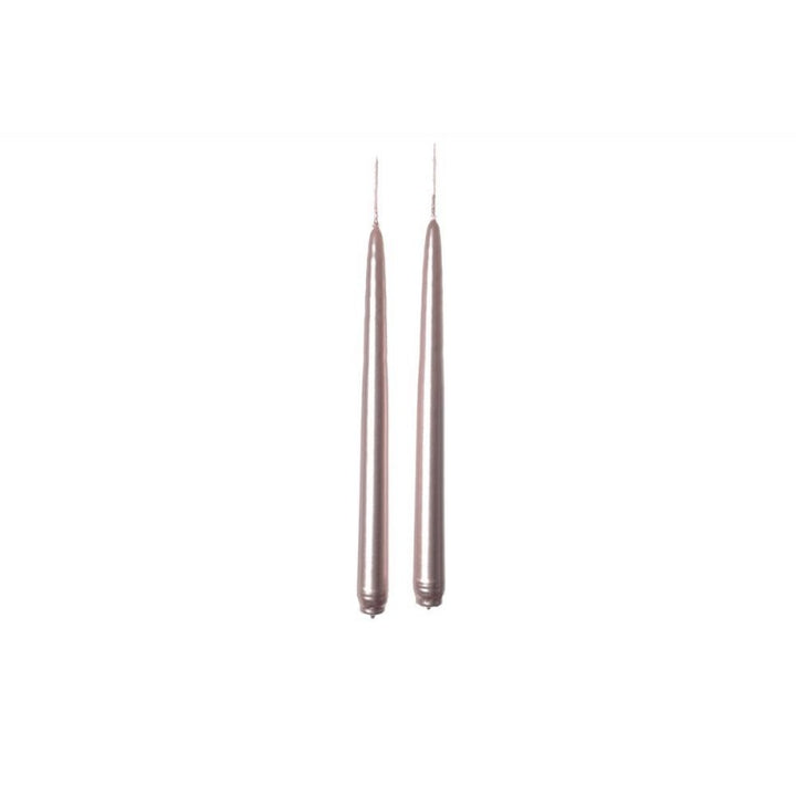 Coppia candele rosa h25cm