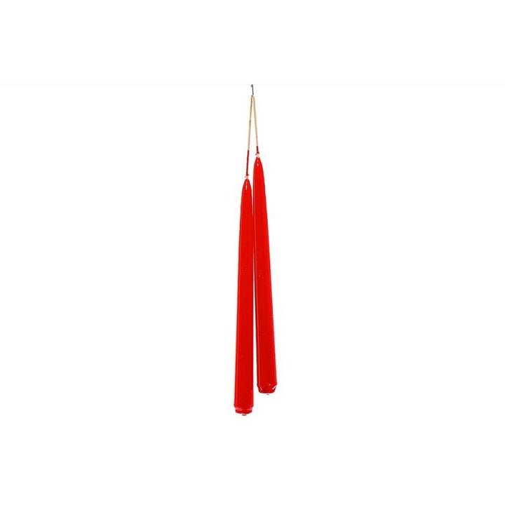 Coppia candele rosso a stelo lucido cm. 25