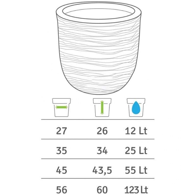 Vaso Conchino Rigato Shabby Ø35 cm Telcom