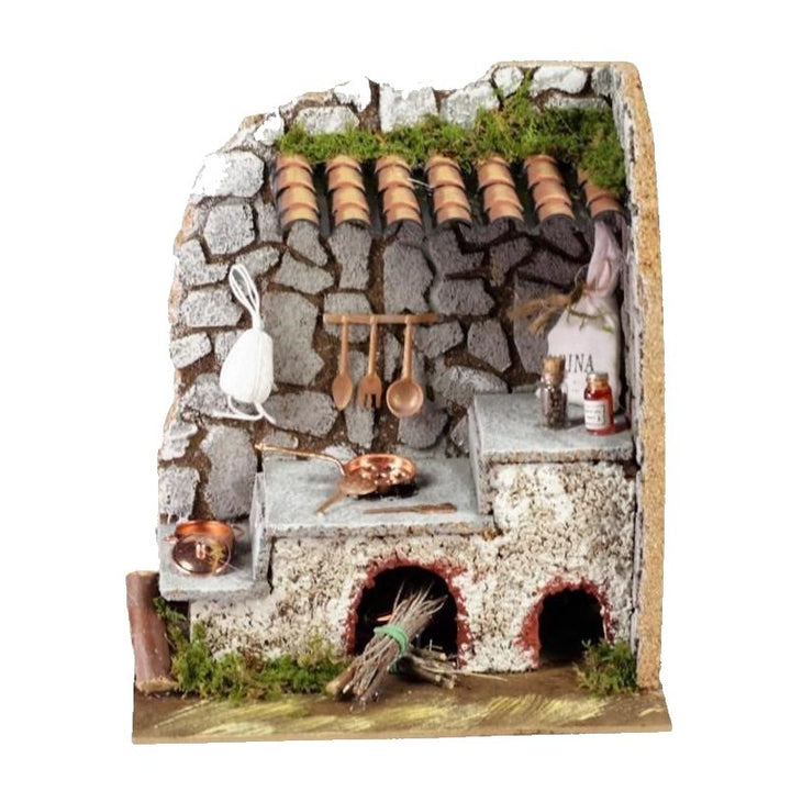 Cucina con Lampada Effetto Fiamma