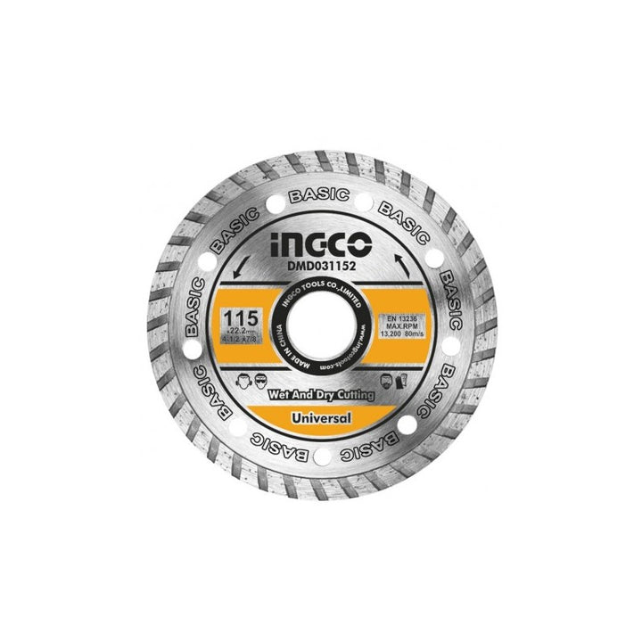 Disco diamantato turbo corona continua 115 mm Ingco