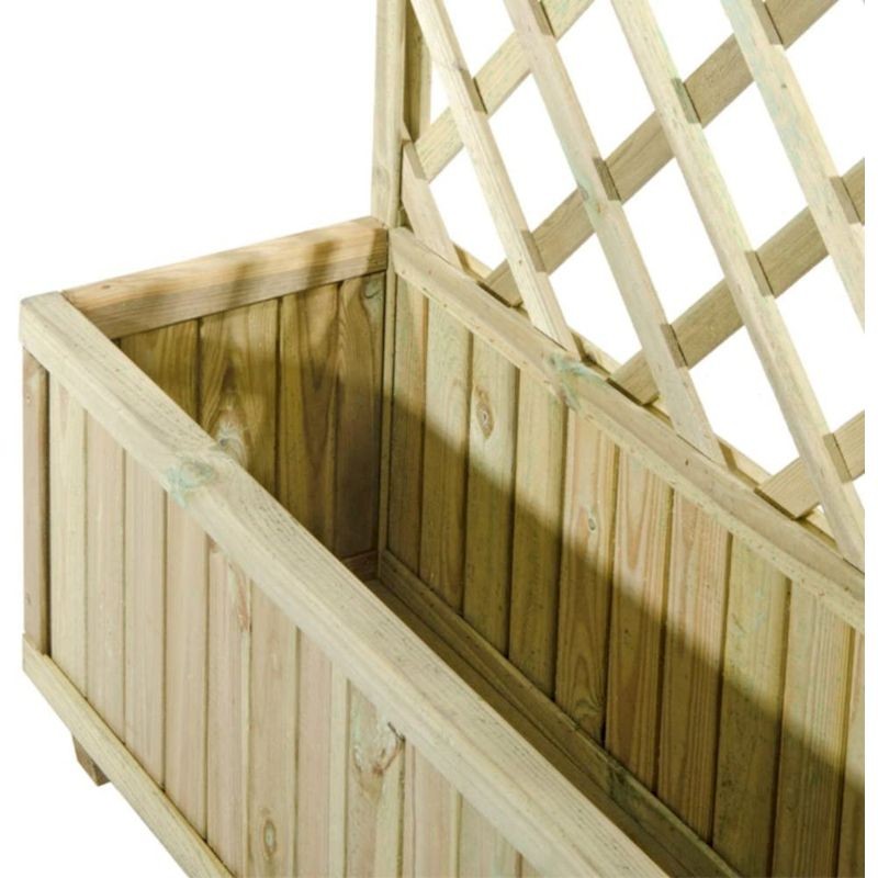 Fioriera con grigliato in legno impregnato 75x3x180h cm Verdelook