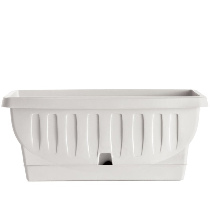 Fioriera Natura con sottovaso bianco