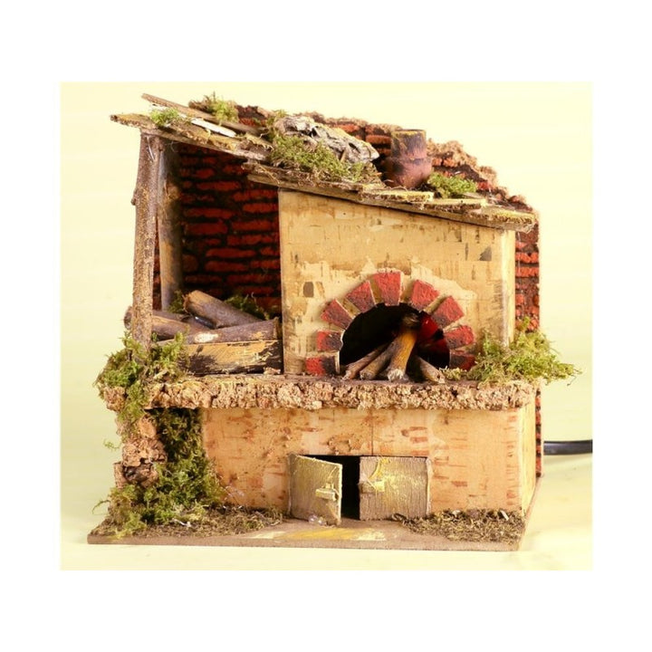 Forno con lampada effetto fiamma 15x10x15 cm