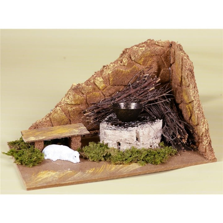 Forno con lampada effetto fiamma 20x12x10 ad angolo