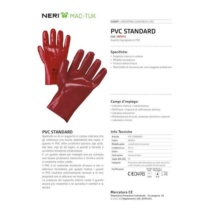 Guanti impregnato in pvc