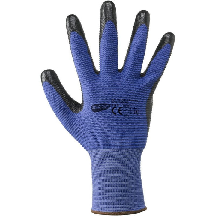 Guanti a filo continuo calibro 13 in poliestere / nitrile nbr crinkle