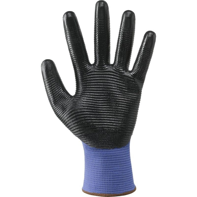 Guanti a filo continuo calibro 13 in poliestere / nitrile nbr crinkle