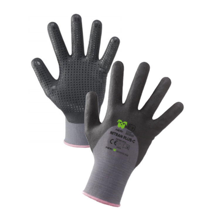 Guanto a filo continuo calibro 15 in nylon-elastan / nitrile schiumato nitran plus-c