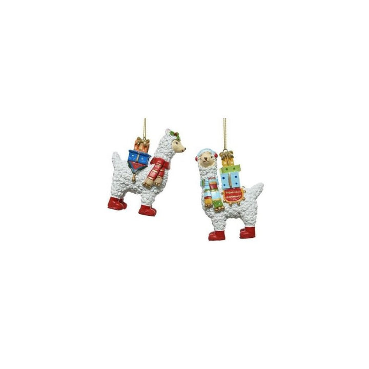 Lama con doni natalizi 9cm