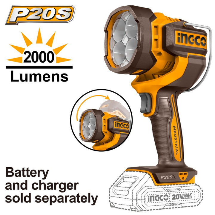 Lampada da lavoro a batteria 20v nuda