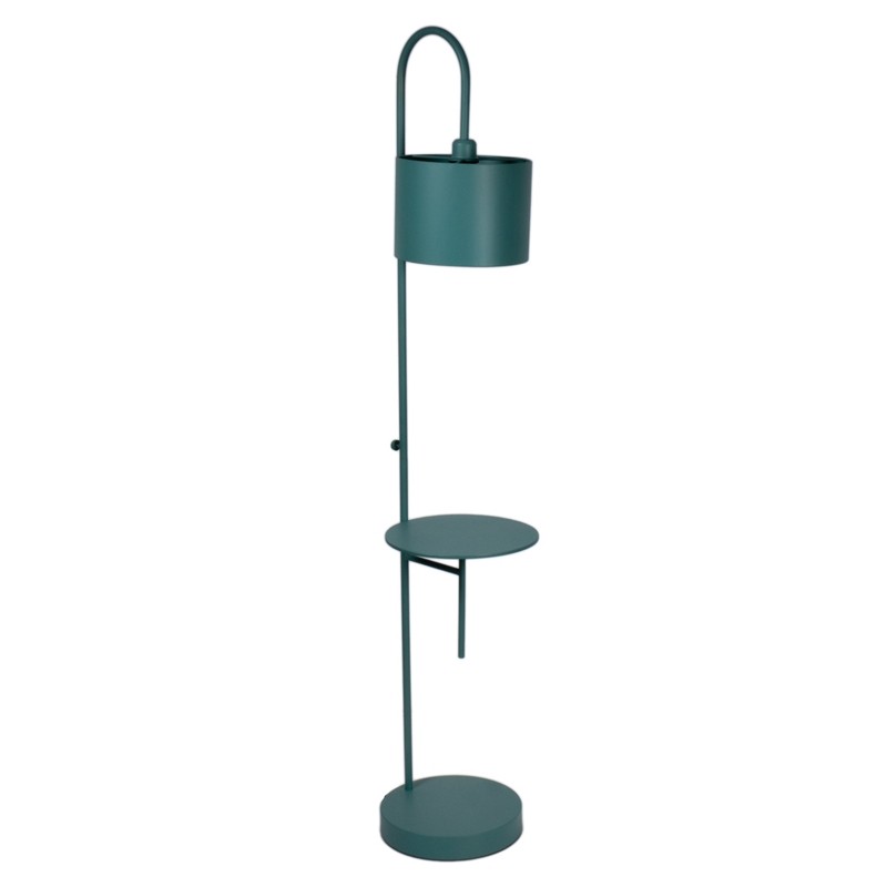 Lampada da terra con tavolinetto in metallo