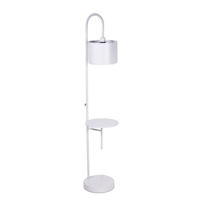 Lampada da terra con tavolinetto in metallo