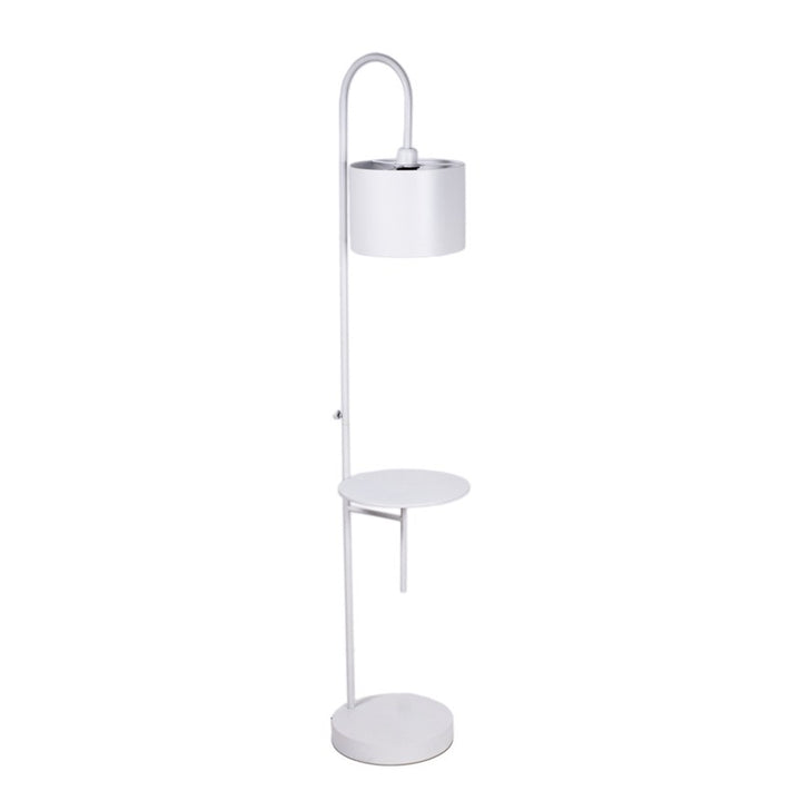 Lampada da terra con tavolinetto in metallo
