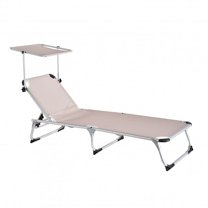 Lettino prendisole pieghevole beige Xone