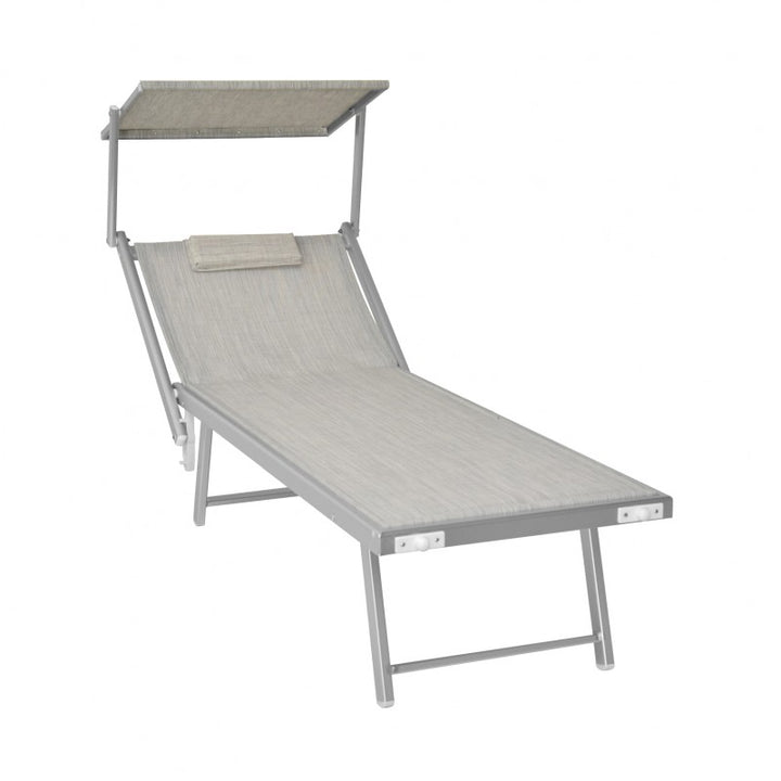 Lettino prendisole grigio Spiaggia Pro Xone