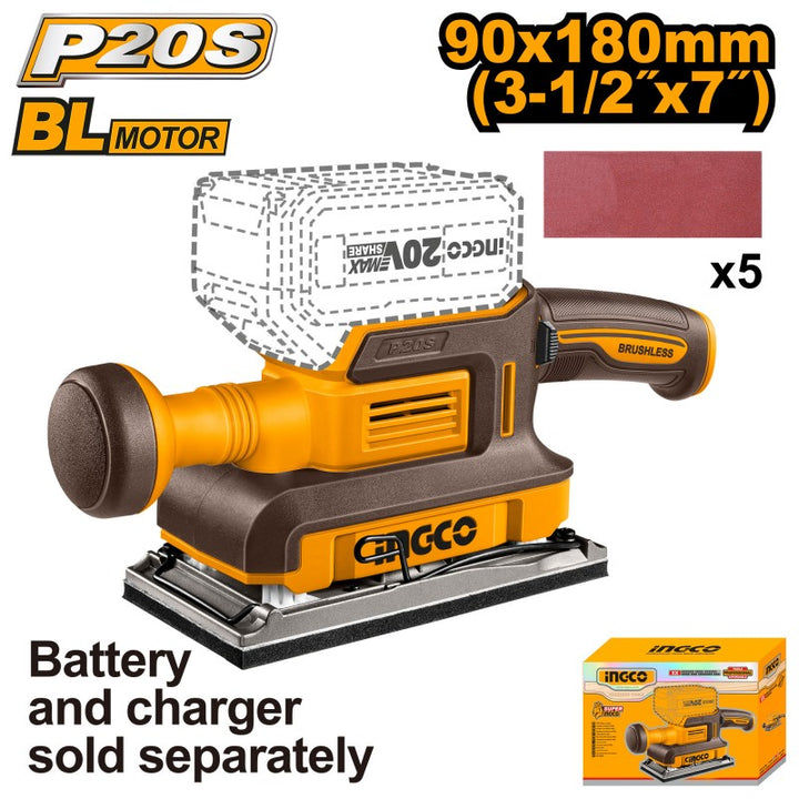 Levigatrice A Batteria Brushless 90x180mm Nuda